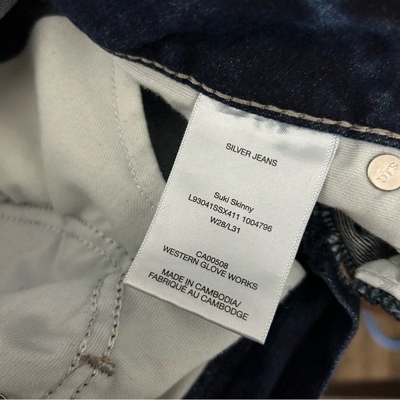 💕 Silver Suki Skinny Women's Blue Jeans 28x31 - Picture 6 of 11